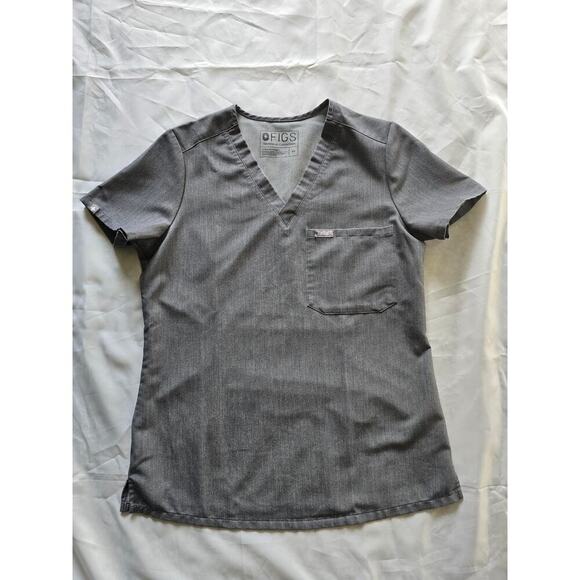 Figs Tops - FIGS Gray Scrub Top XS Women’s V-Neck Medical Uniform Shirt